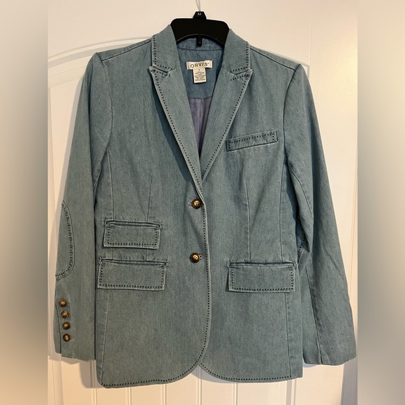 Orvis Women's Denim Blazer Jacket, Regular Size 4 - Picture 4 of 5